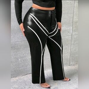 SHEIN Black and White Contrast Pants